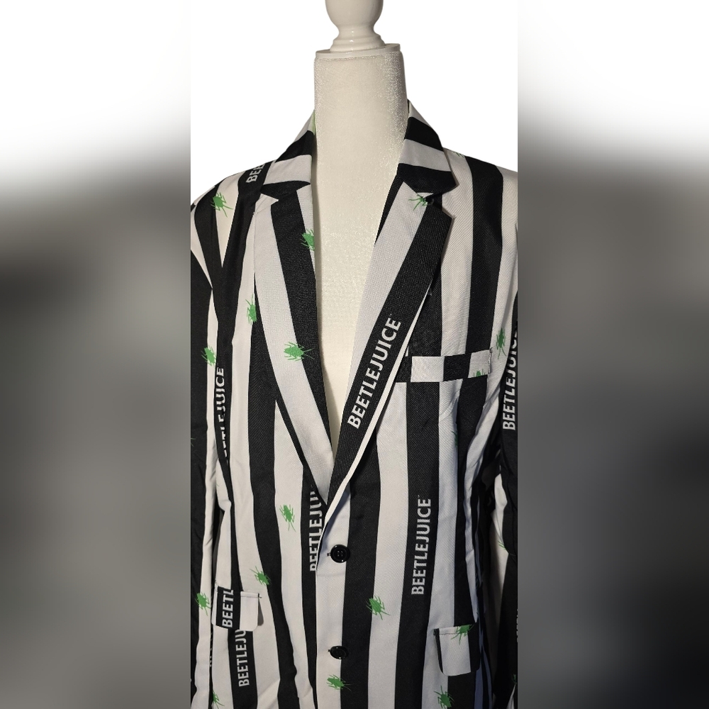 Offstream BEETLEJUICE Striped Black and White Suit Large - Picture 3 of 16